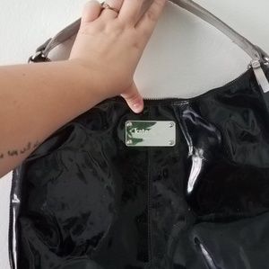 Patent leather black and silver kate spade purs